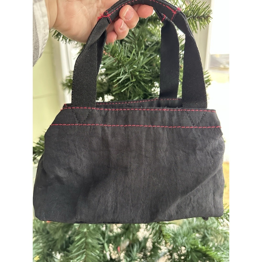 Vintage Nine West Y2K Black Red Handbag Small Purse Zip - Picture 3 of 16